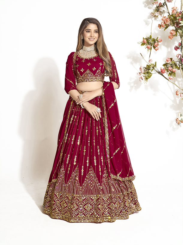 SS 156 Party Wear Designer Georgette Lehenga Choli Exporters In India